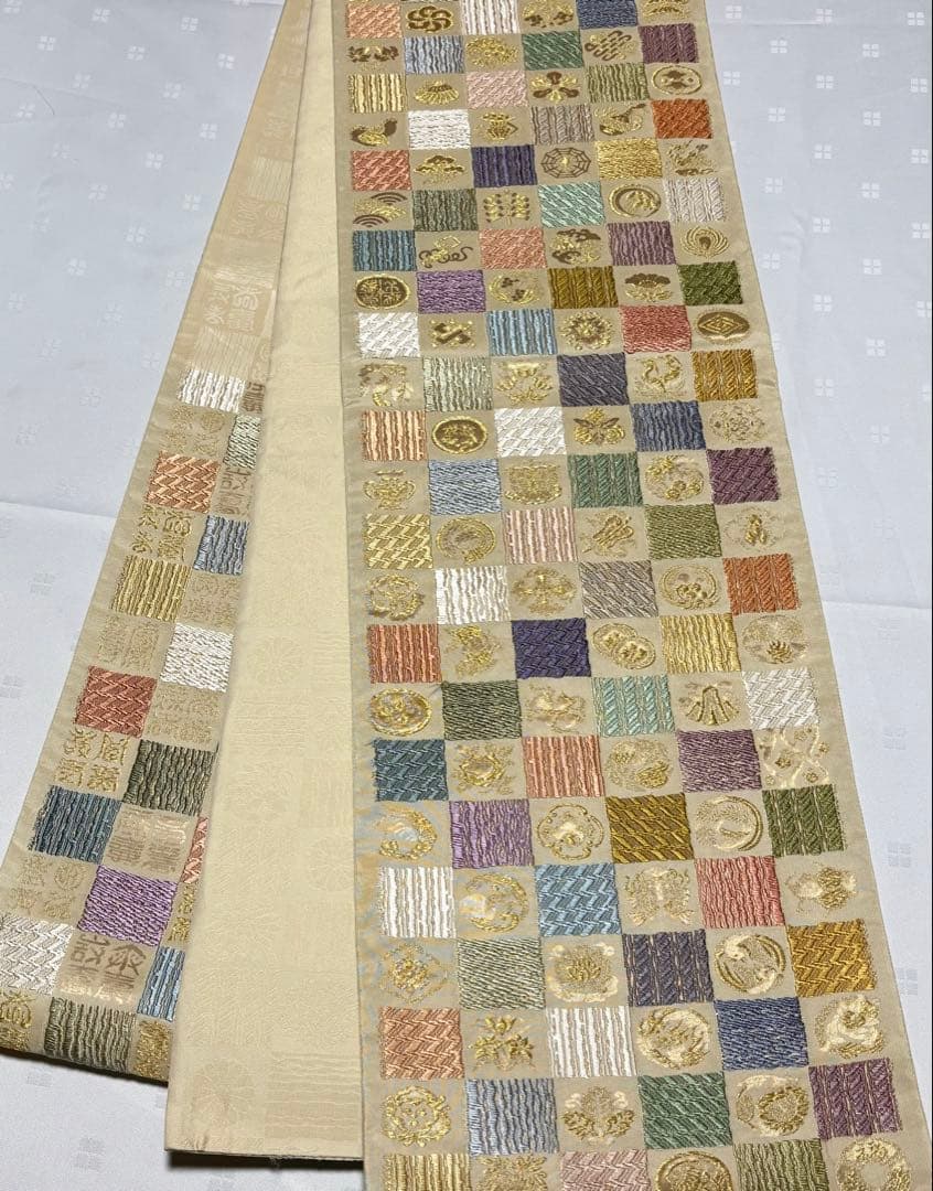 超美品 和服帯 西陣織 唐織.吉祥文様 袋帯(六通) 早い者勝ち - メルカリ