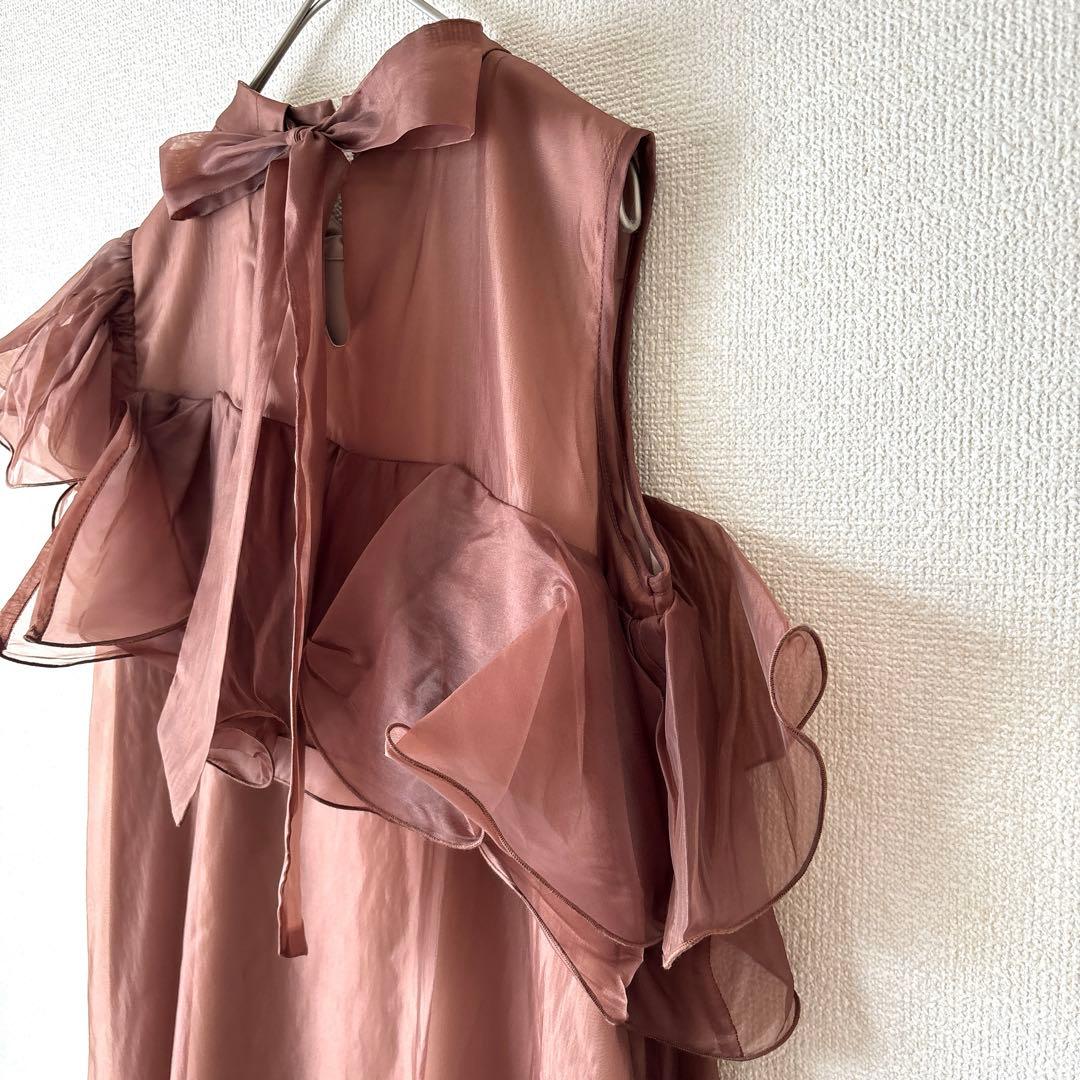 新品✨ドリードール パーティードレス アシンメトリーフリル バルーン M 結婚式