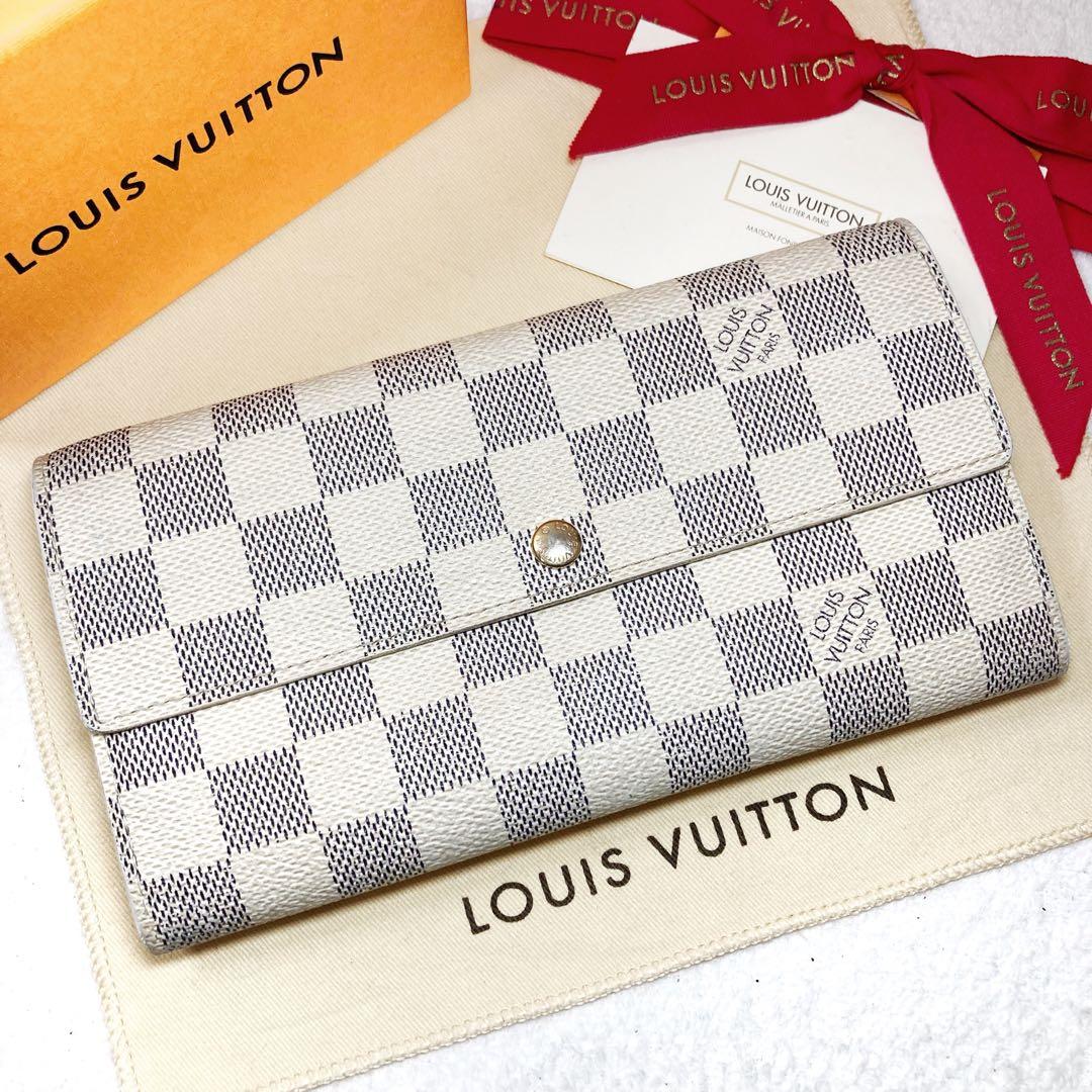 美品】ルイヴィトン ☆ポルトフォイユサラ ダミエ アズール 長財布