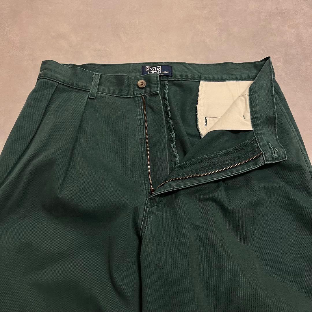 Ralph Lauren 80s USA製 ポロチノ グリーン W31 L32 - メルカリ