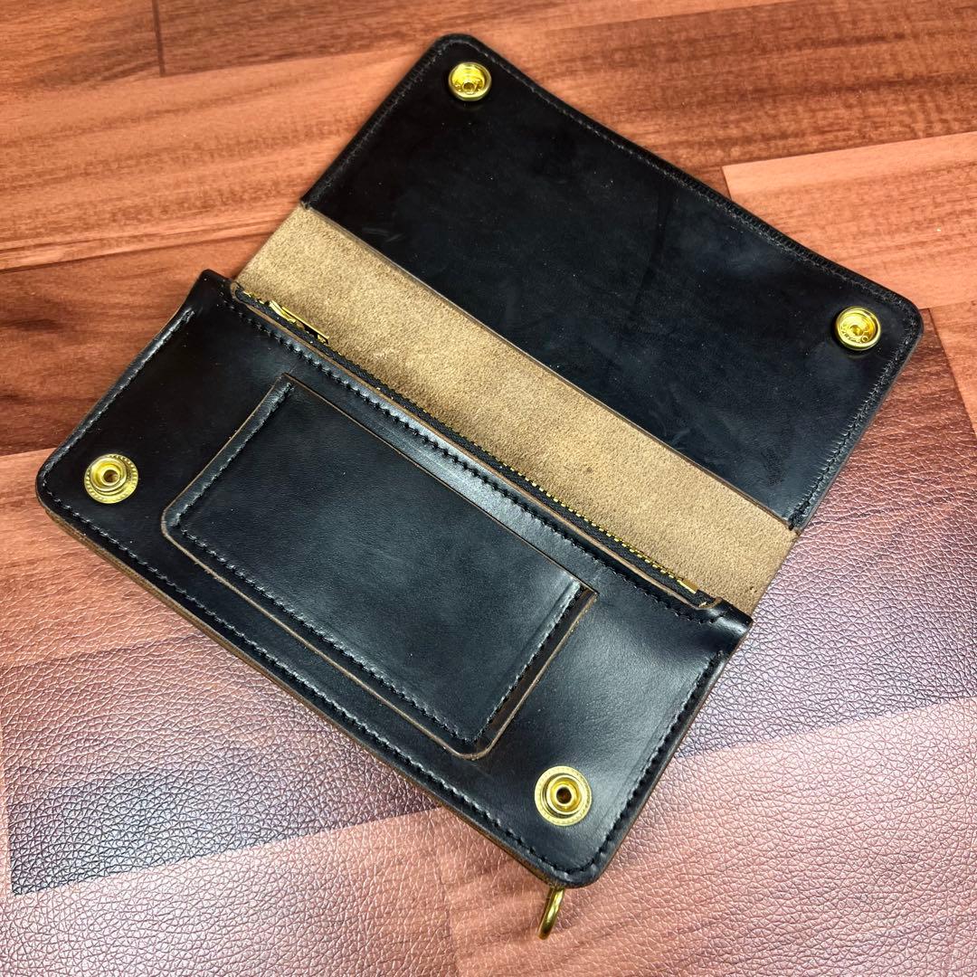 【トラッカーウォレット ロング3層】クロムエクセル ゴールド　universal