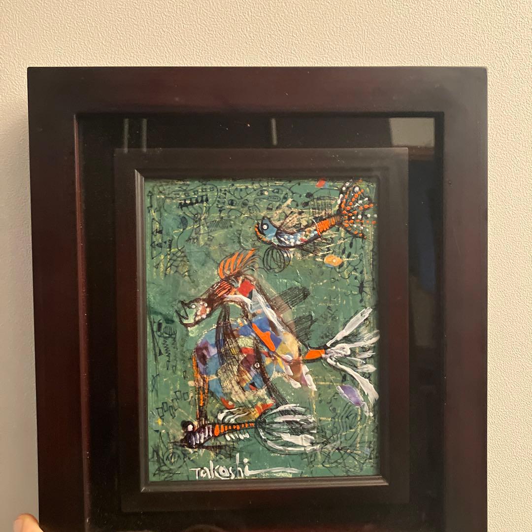 画家 山崎 隆（ふれでぃー山崎）の『3匹のSAKANA』油絵（原画）