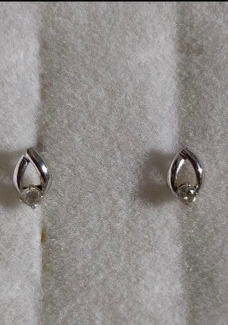 K14WG ダイヤ ピアス - メルカリ