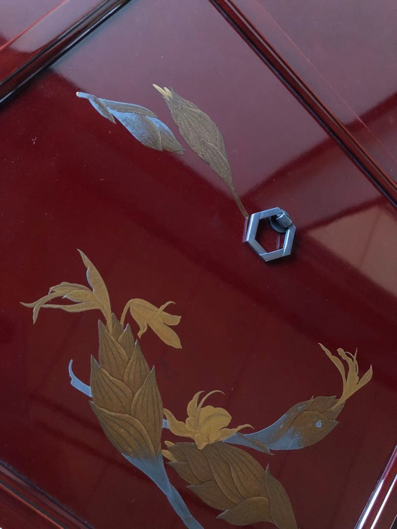 時代蒔絵飾り棚茗荷木箱入