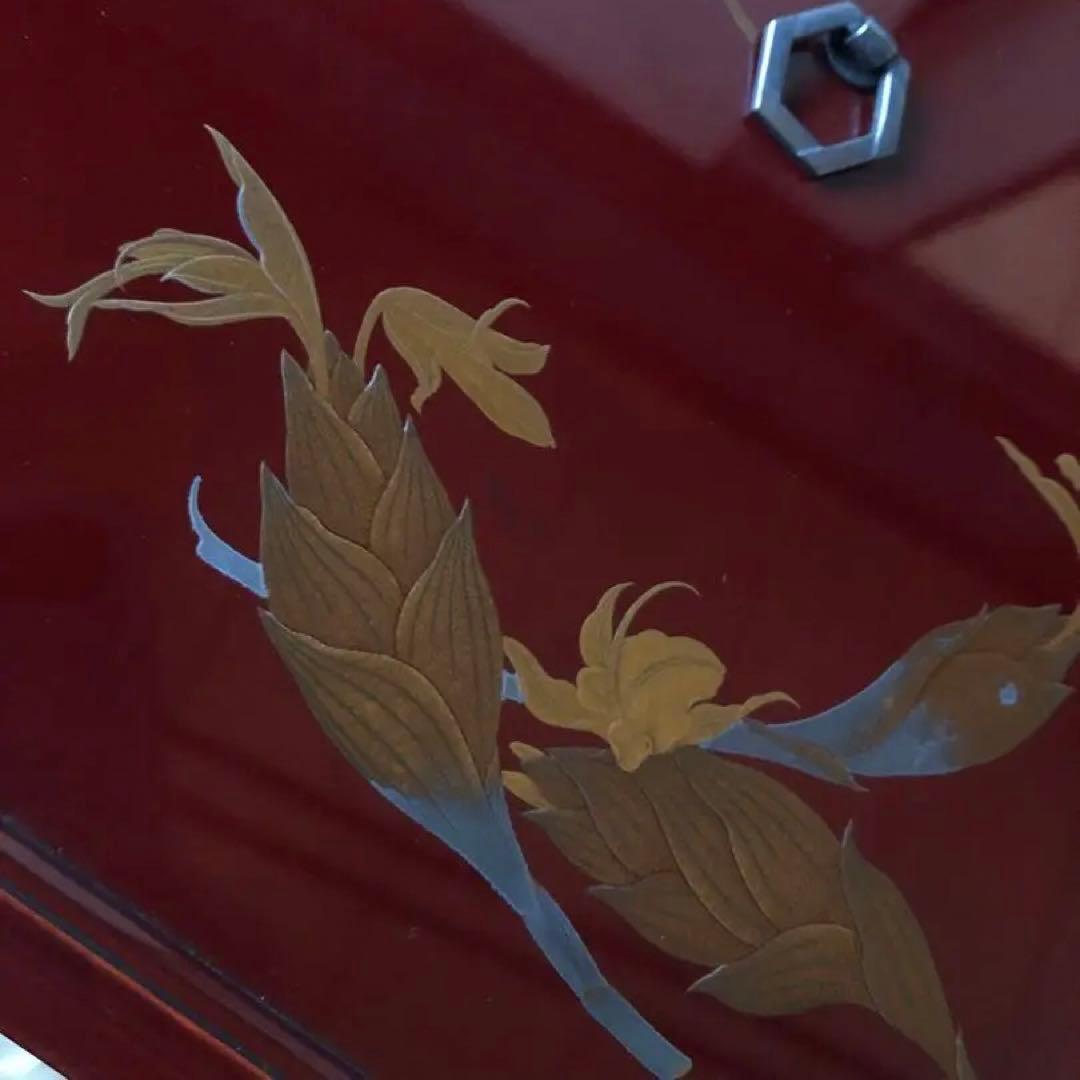 時代　蒔絵　飾り棚　茗荷　木箱入