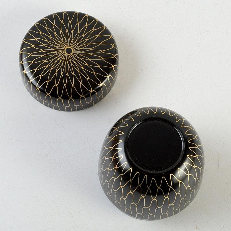 茶道具 中村湖彩作 網目蒔絵 中棗 共布 紫野 小林太玄極め箱 V 9369