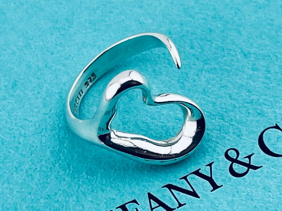 h987 ティファニー　オープンハート　リング　シルバー　925 約13.5号