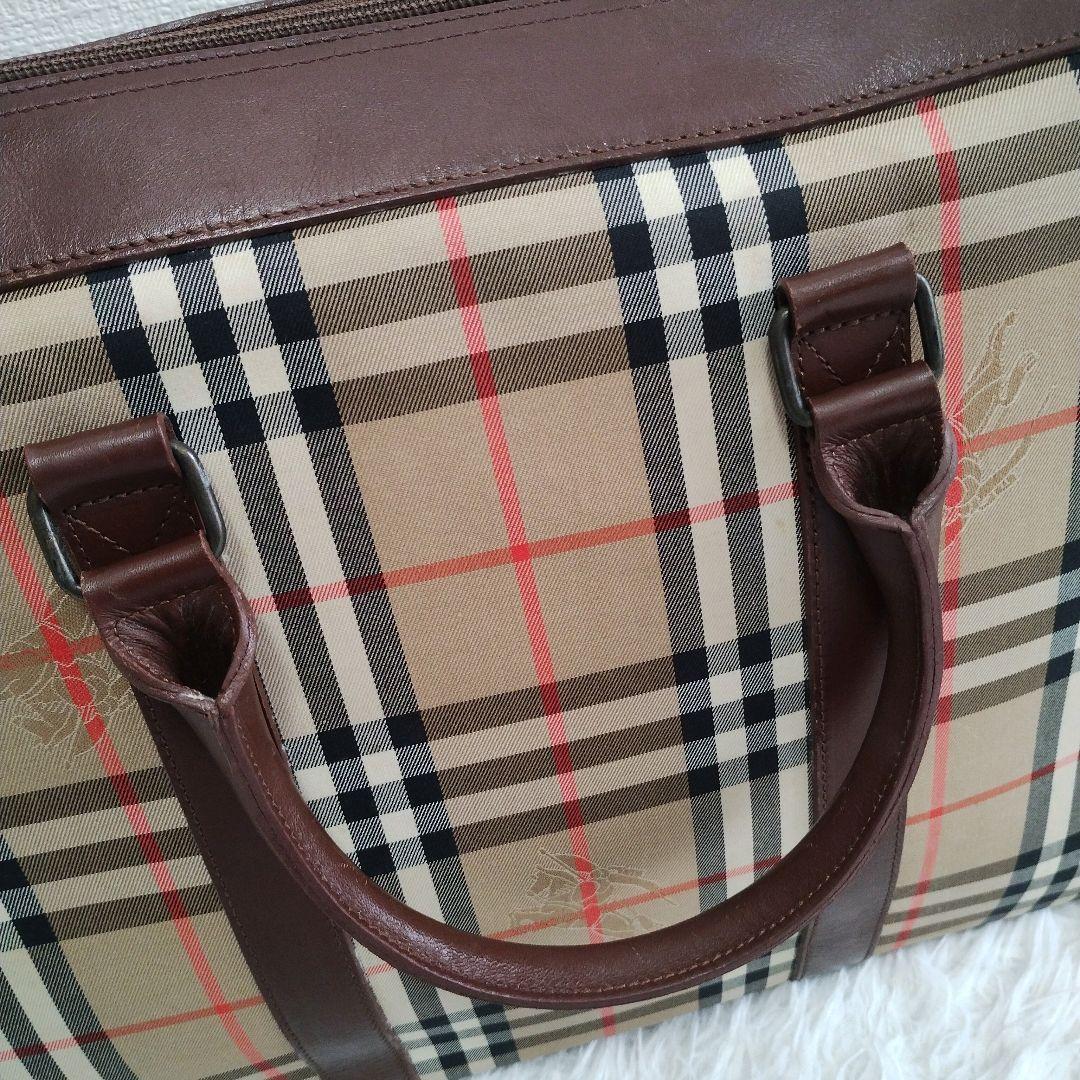 【美品】バーバリー ブリーフケース ノバチェック シャドーホース
