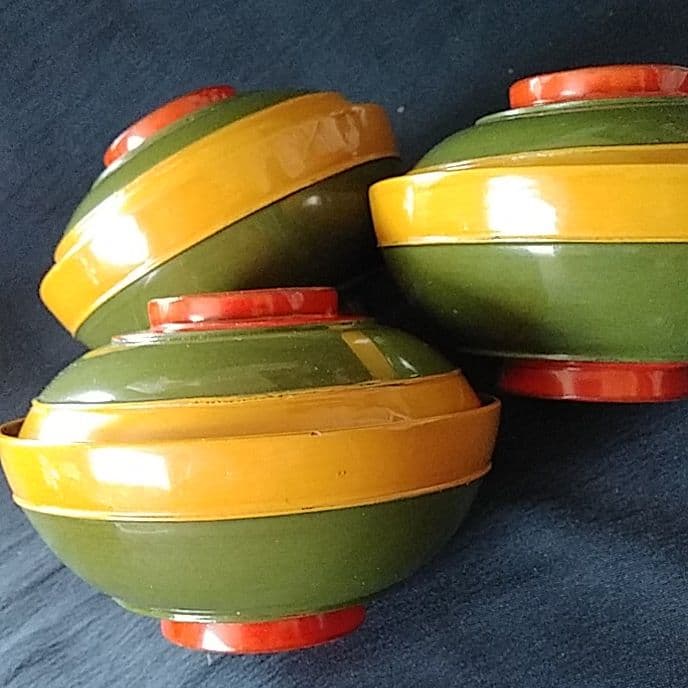 輪島塗の復興を！」コマのような吸(す)い物椀 3客セット