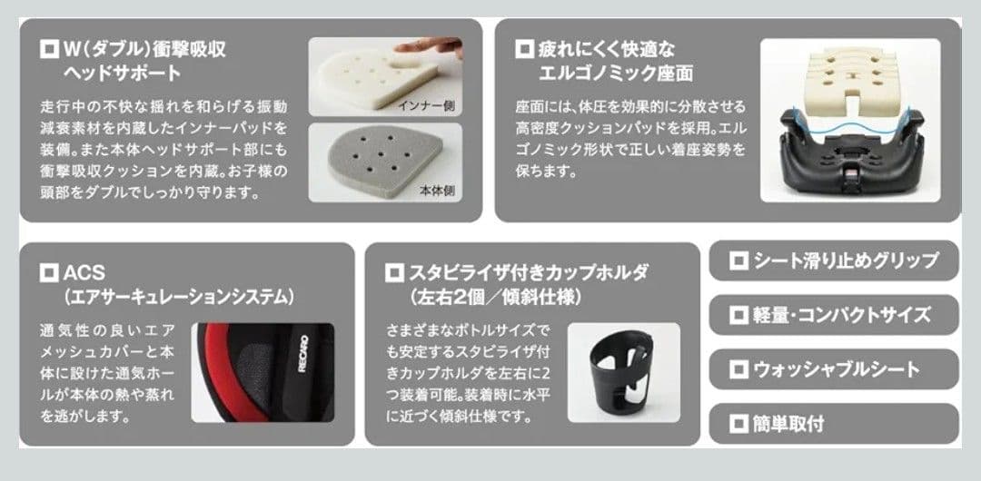 【ほぼ新品】Recaro Start-J1 ジュニアシート Roto Black