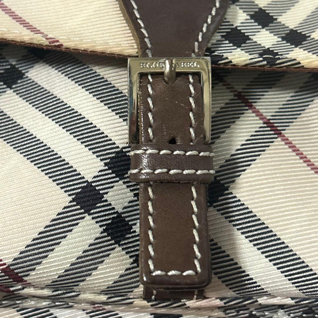 バーバリーブルーレーベル ショルダーバッグ ノバチェック ベルト ベージュ