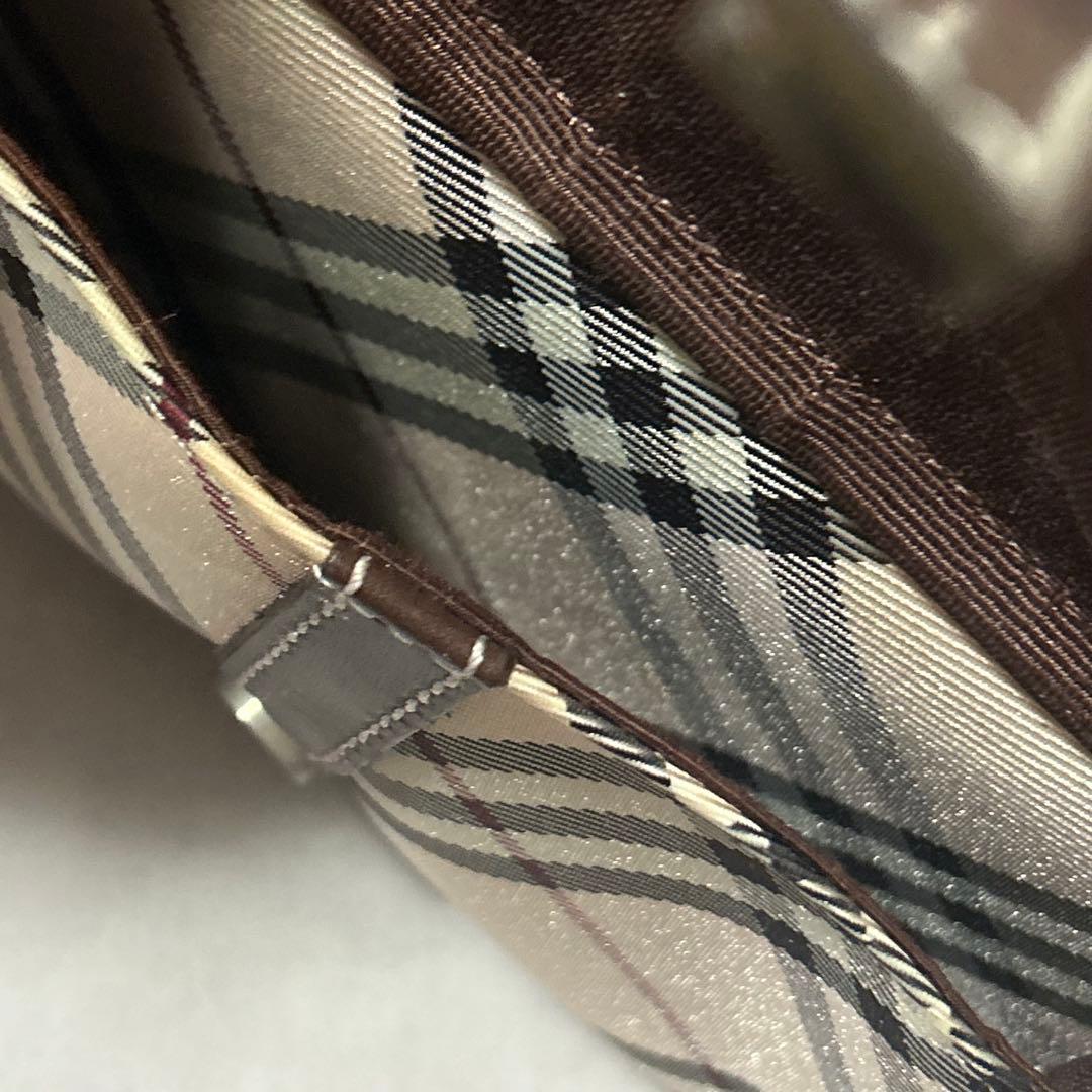 バーバリーブルーレーベル ショルダーバッグ ノバチェック ベルト ベージュ