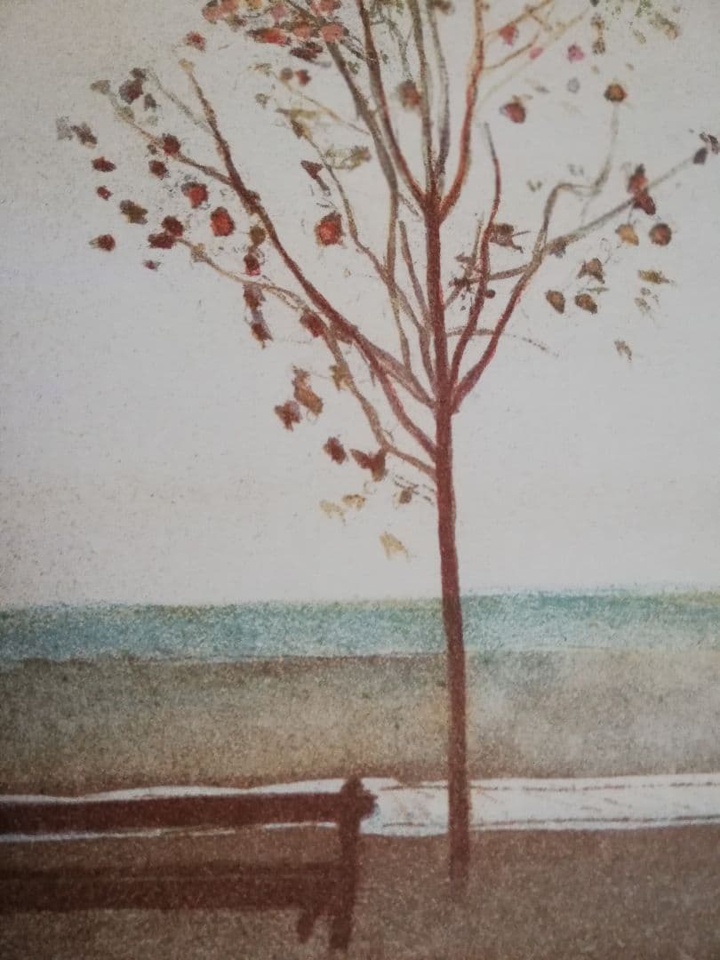 アート579 「浜辺(サンフランシスコ)」 チェコのリトグラフ(石版画