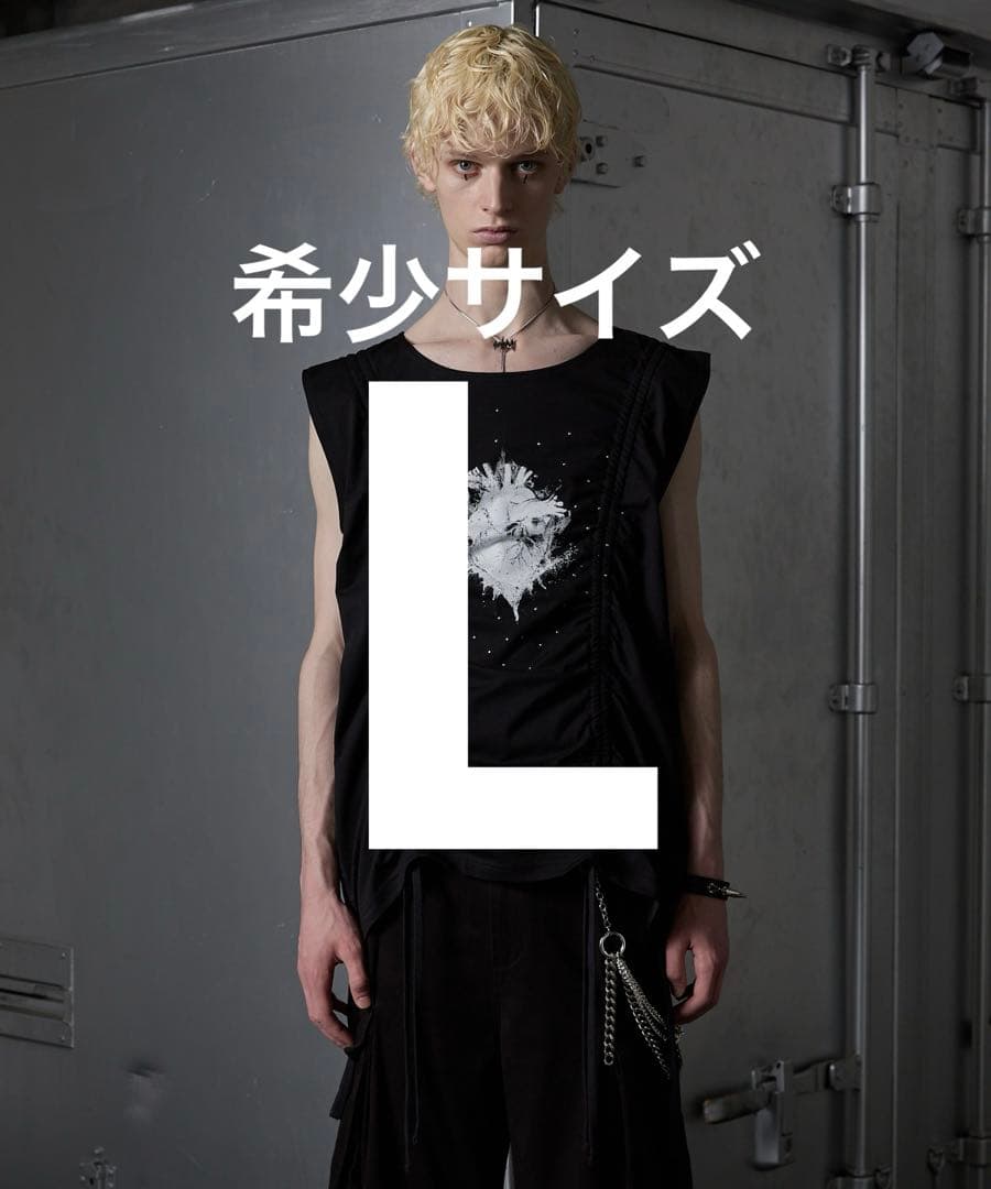 GRANCY シャーリングデザインラインストーングラフィックノー