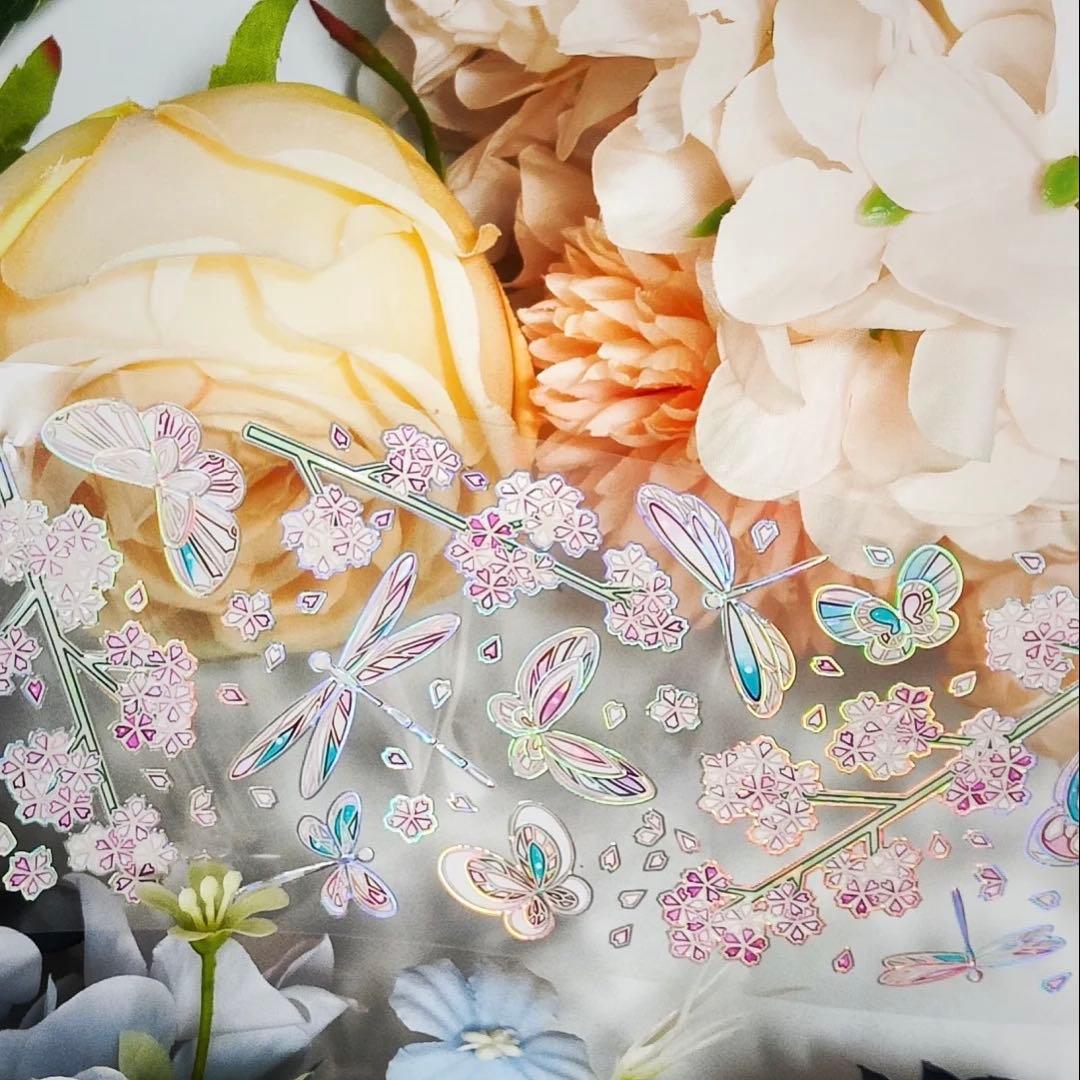 海外マスキングテープ巻売り 宝石花園 フラワー花 贝壳光petテープ