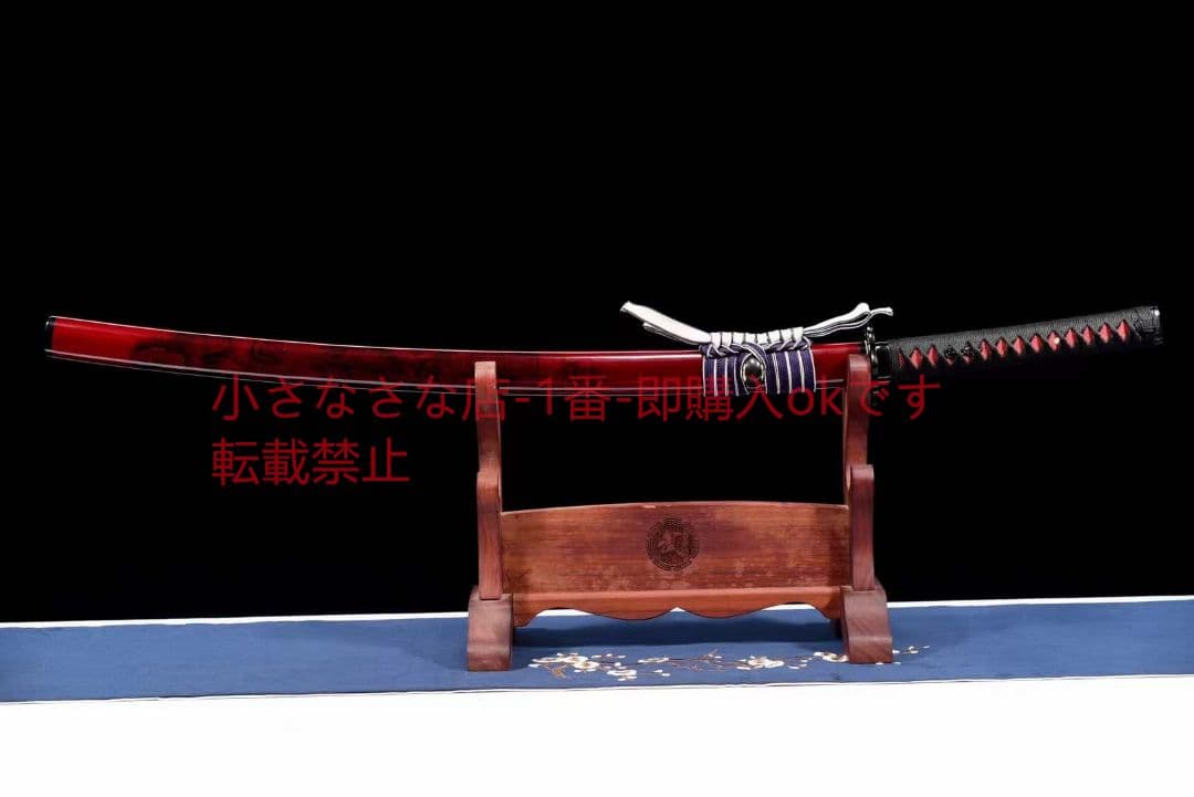 【赤血の侍】石洗模様スチールコイル模様の侍刀 古兵器 武具 刀装具 日本刀