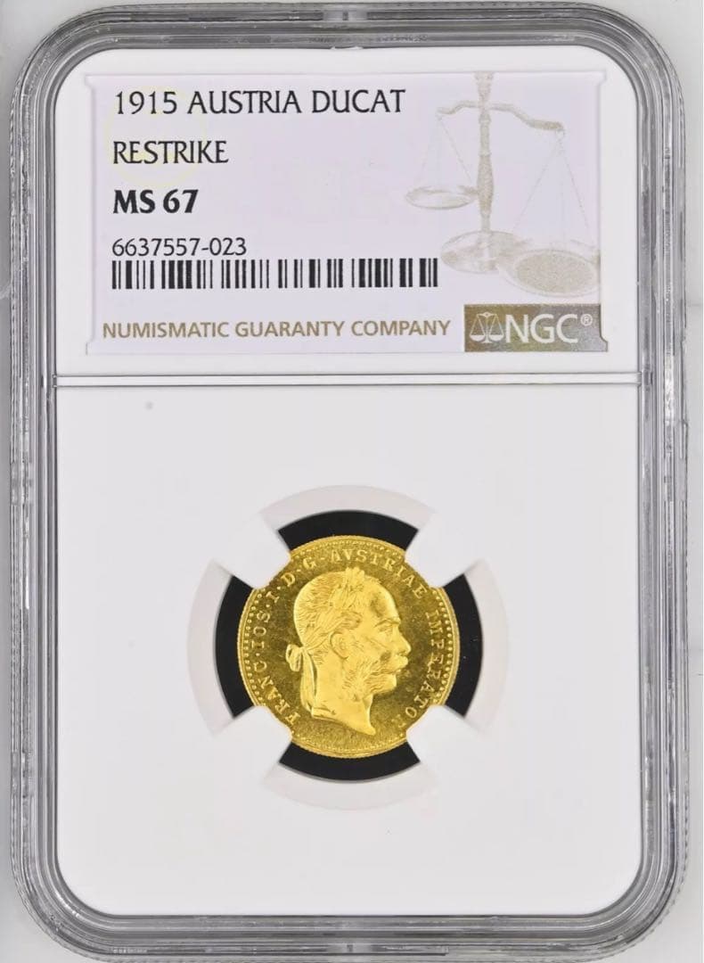 NGC オーストリア 金貨【MS67】1915年 ストライク ダカット金貨