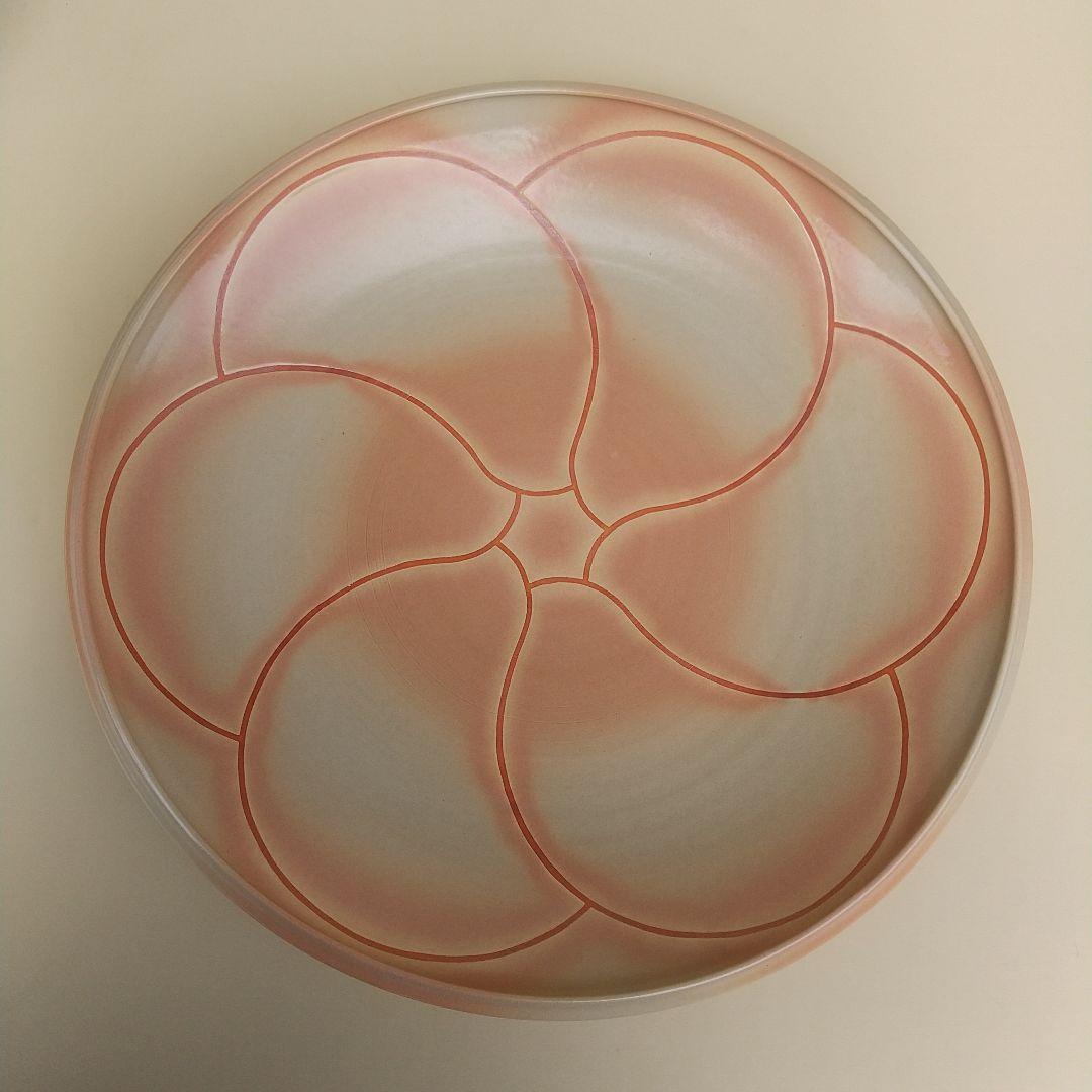 萩焼 十三代 田原陶兵衛 窯変文 皿 直径約44cm