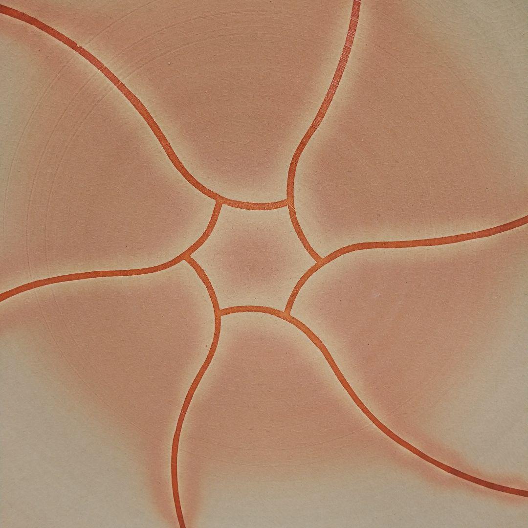 萩焼 十三代 田原陶兵衛 窯変文 皿 直径約44cm