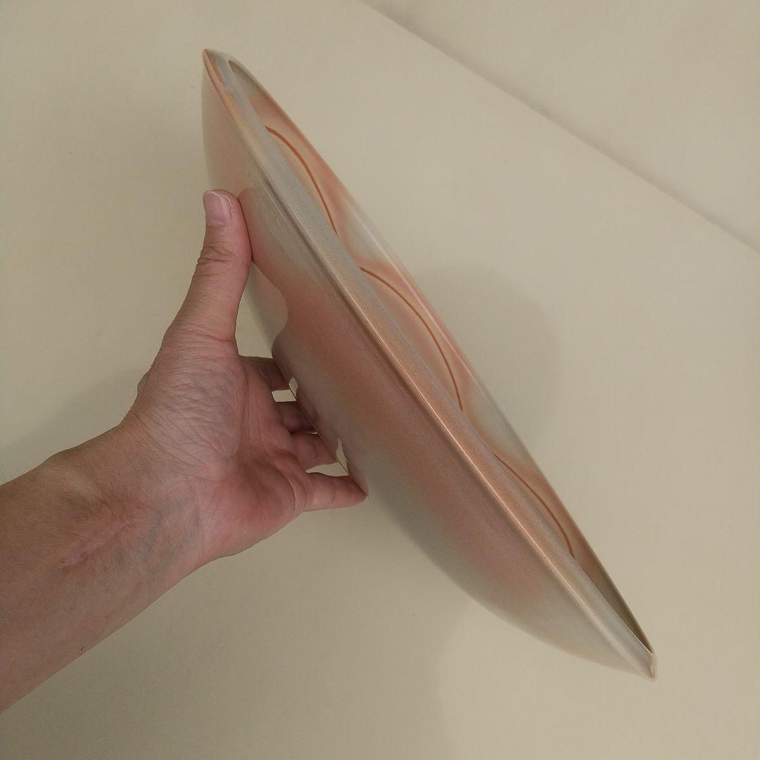 萩焼 十三代 田原陶兵衛 窯変文 皿 直径約44cm