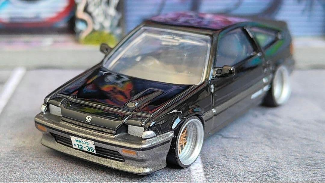 ホットウィールカスタム スバル BRZ パンデム 深リム イエロー トミカ改造