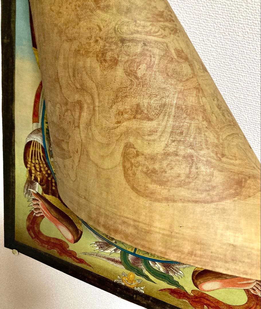 チベット 曼荼羅 マンダラ 仏画 (4) タンカ 掛軸 観音 菩薩 如来