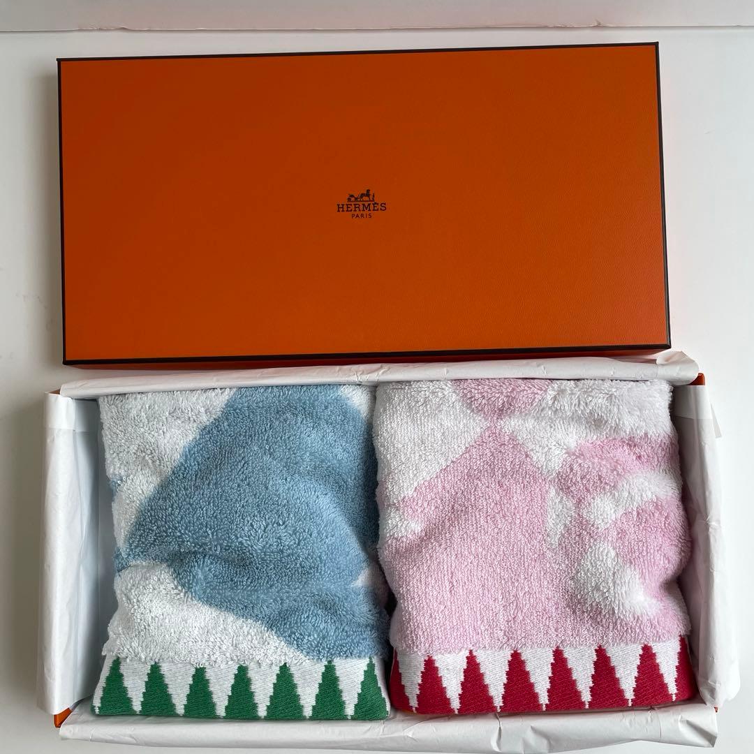 HERMESタオルセット（青・ピンク）