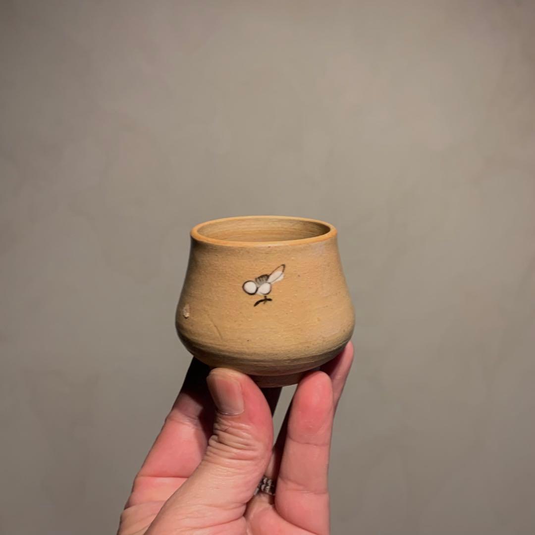 塩笥形 ぐい呑み 酒器 盃 古道具 アンティーク びわ色