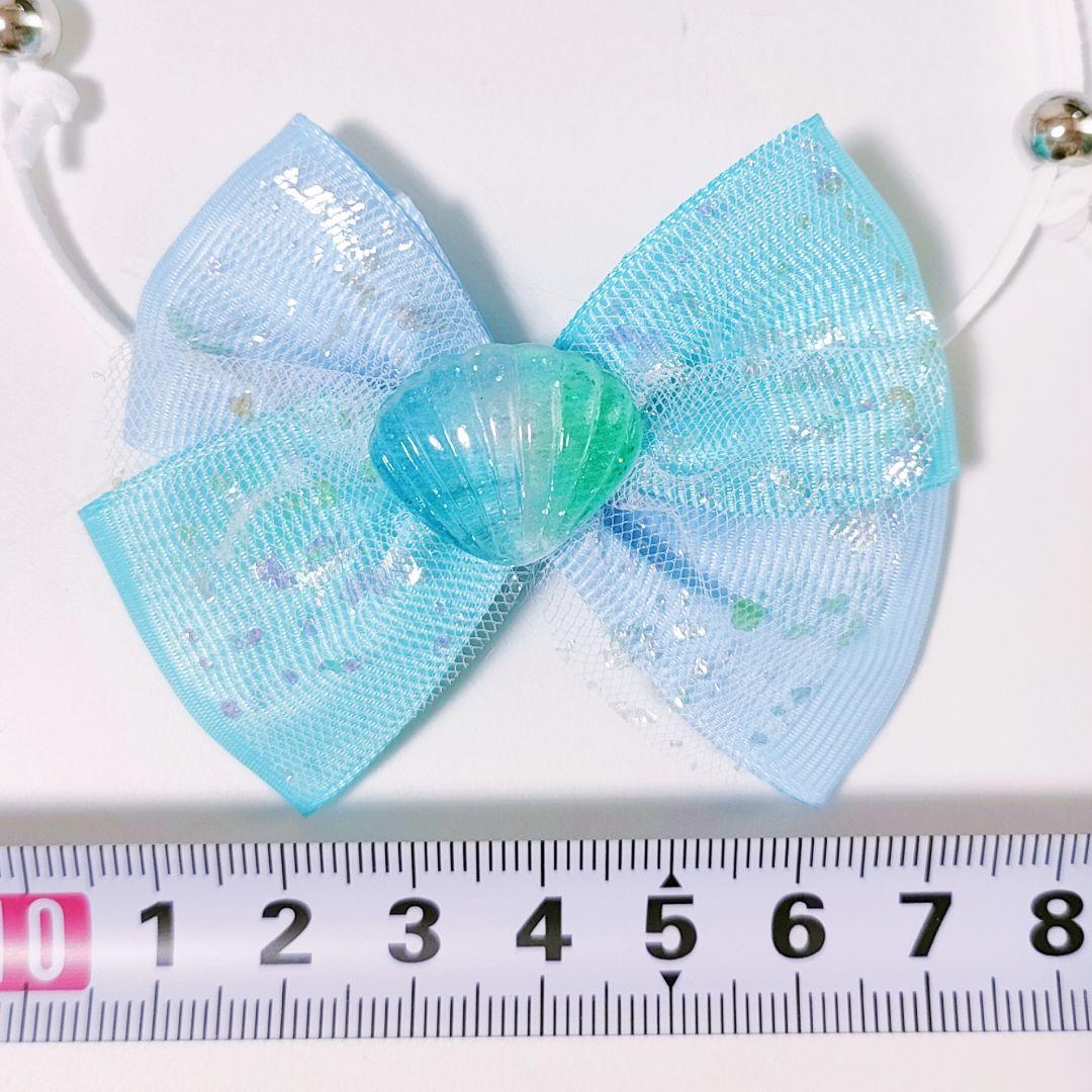 夏トリミングチョーカーリボン ペットサロン用 貝殻シェル スイカ