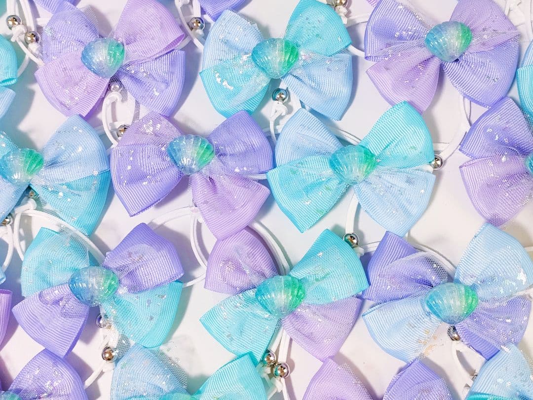 夏トリミングチョーカーリボン ペットサロン用 貝殻シェル スイカ