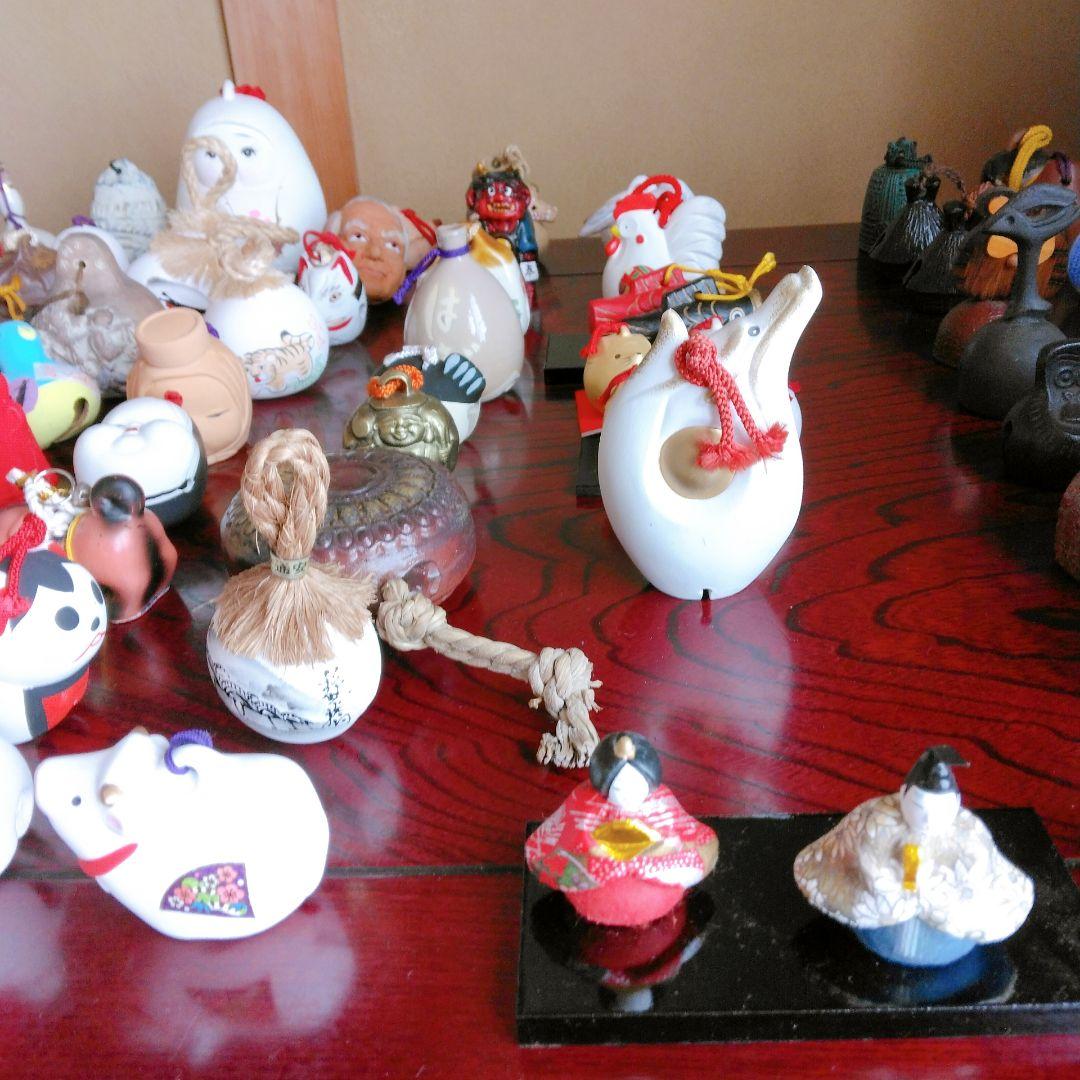 【昭和時代の全国の土鈴】107個　鋳物鈴他34個　まとめ売り 外国の方へお土産♡