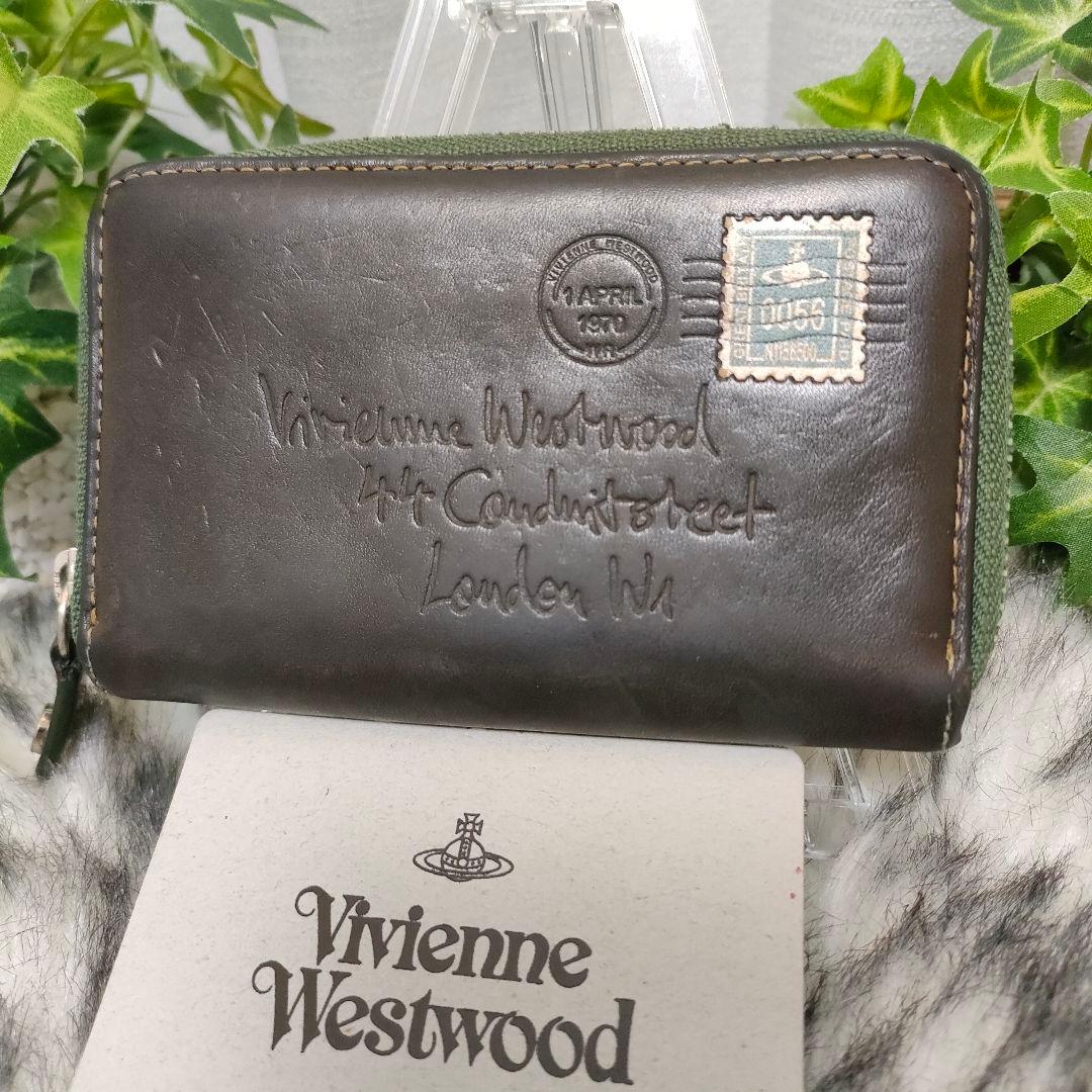 VivienneWestwood 小銭入れ エンベロープ ブラウン レザー 切手
