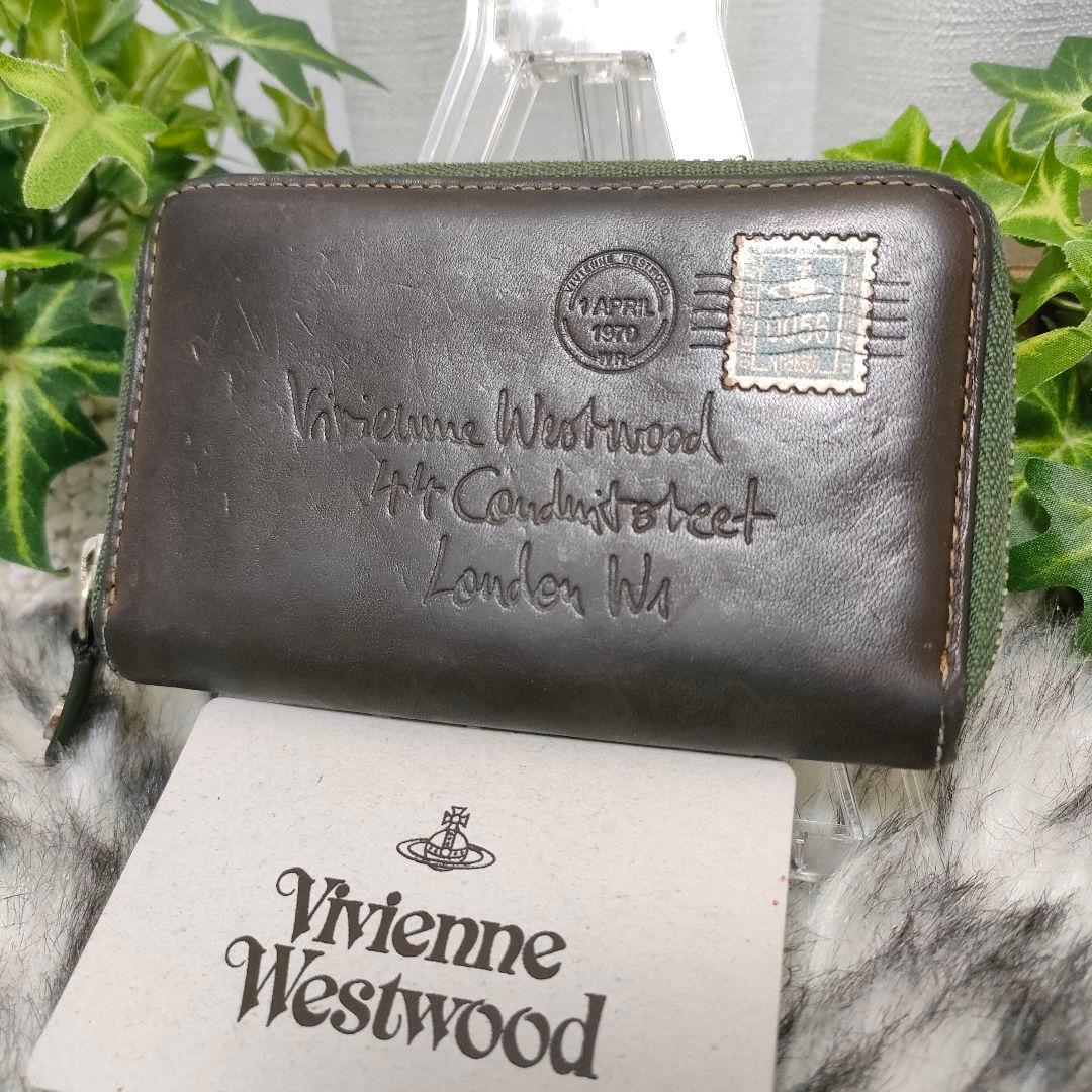 VivienneWestwood 小銭入れ エンベロープ ブラウン レザー 切手