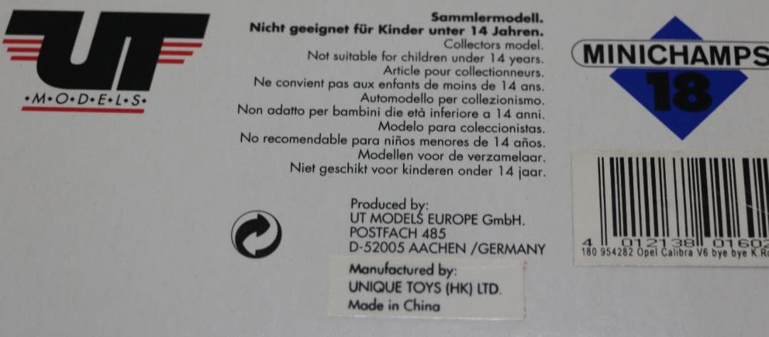 超希少ミニチャンプス(UTモデル)オペル　チームロズベルグDTM仕様　1/18