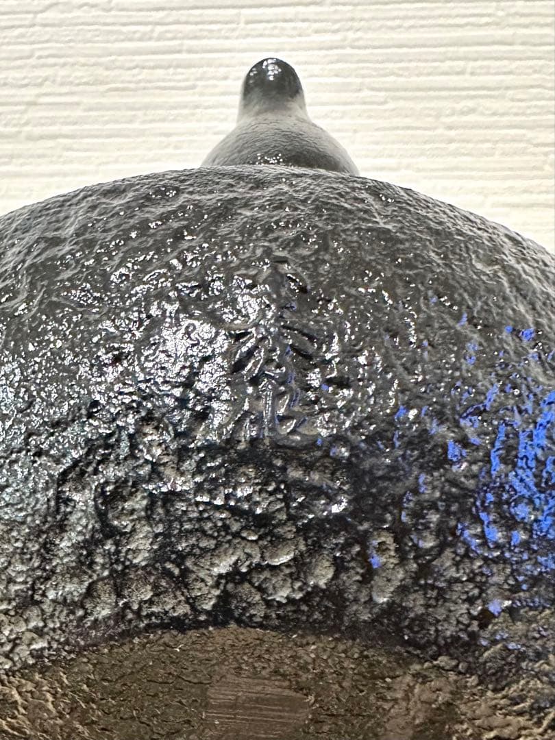 未使用品 南部及春鋳造 名工金秀造 捻鉉算盤形アラレ南部