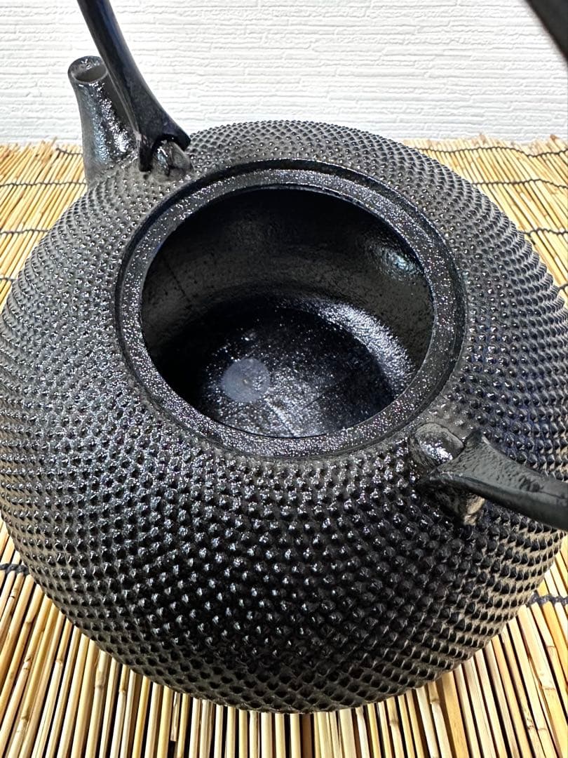 未使用品 南部及春鋳造 名工金秀造 捻鉉算盤形アラレ南部