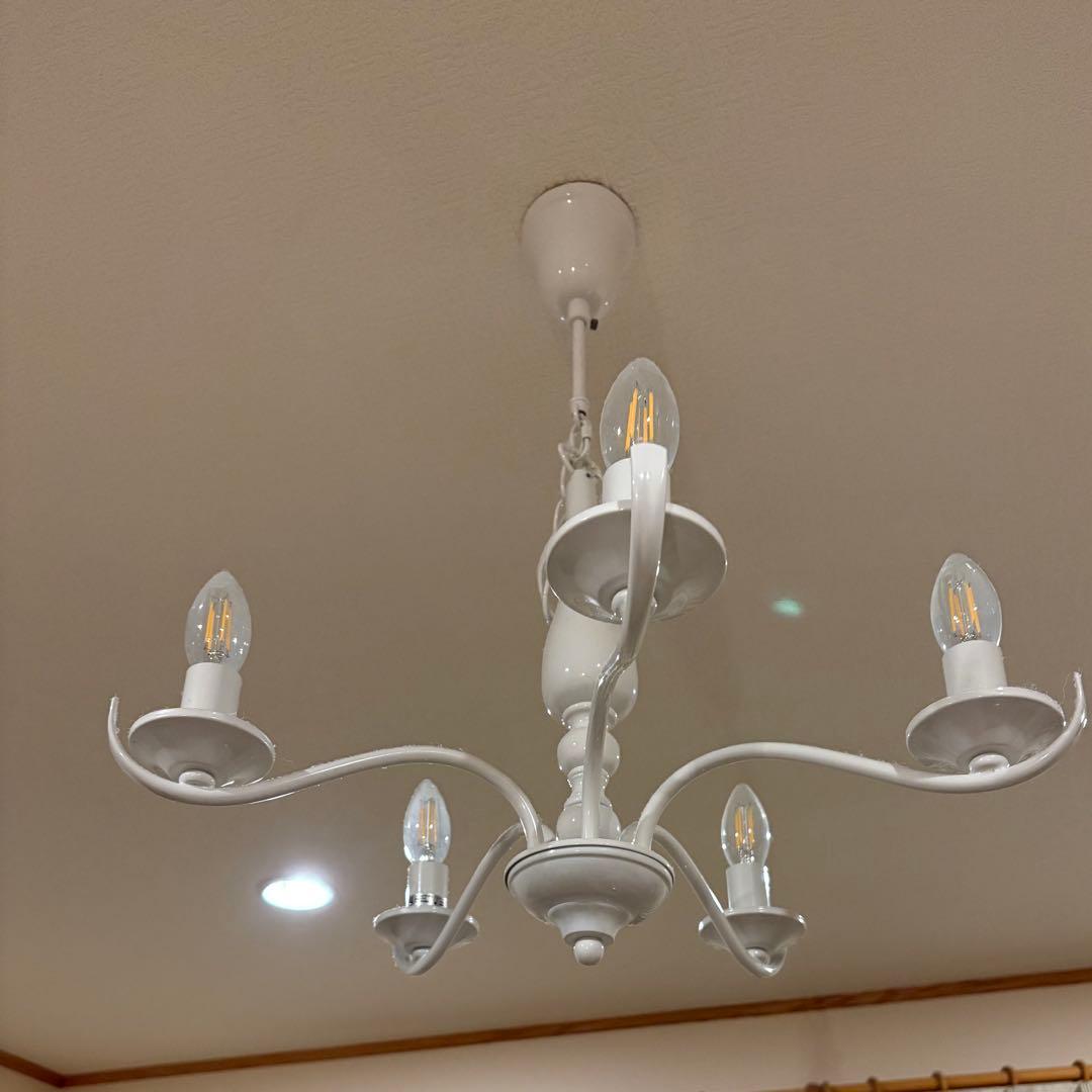☆フランフラン　ホワイトシャンデリア 5灯