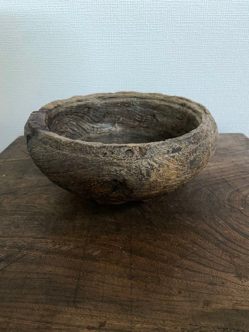 1930年代 古道具坂田 購入 アフリカ チーク削り出しハンドメイドボウル 祭器 1930年代 古道具坂田 購入 アフリカ チーク削り出しハンドメイドボウル