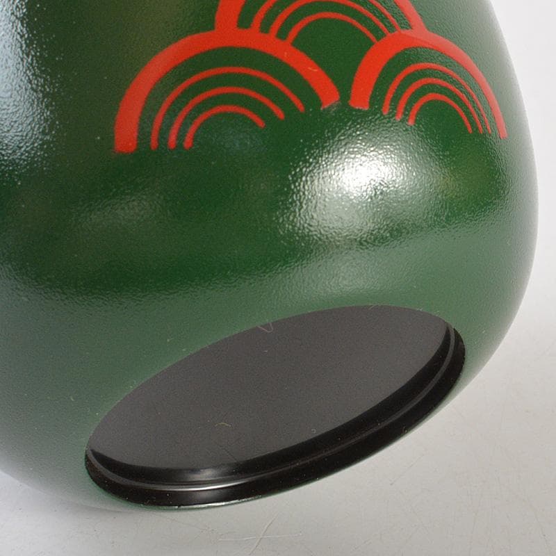 茶道具 中谷秀斉作 青海波 青漆石地塗 大棗 共箱