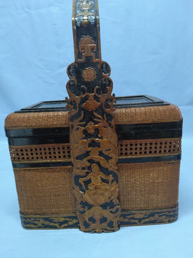 提藍（ていらん） 竹製茶箱 茶道具 煎茶 金泥装飾 1段 - メルカリ