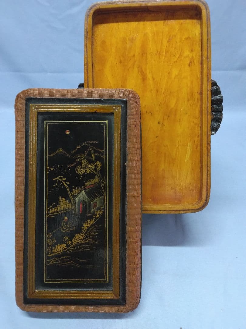 提藍（ていらん） 竹製茶箱 茶道具 煎茶 金泥装飾 1段 - メルカリ