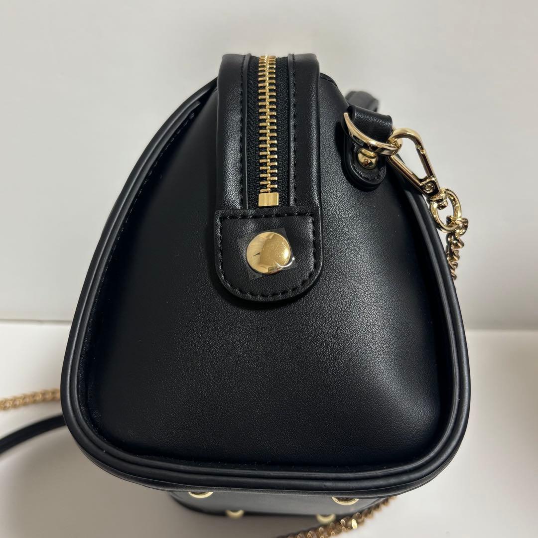 DIANA ミニボストンバッグ グリッター ブラック