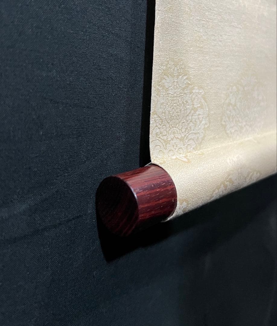 真作 増田春光 赤富士飛鶴 掛軸 絹本 共箱 タトウ