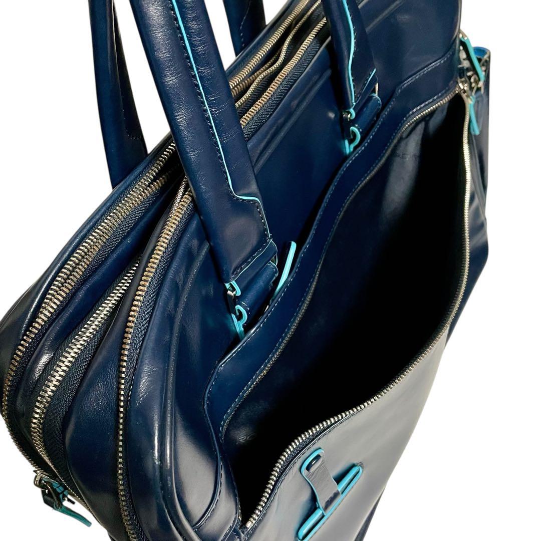 ✨希少美品✨PIQUADRO ブルースクエアコレクション 2wayブリーフケース