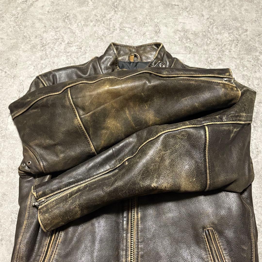 エイジング】シングルライダース M レザージャケット ブルゾン 【36】