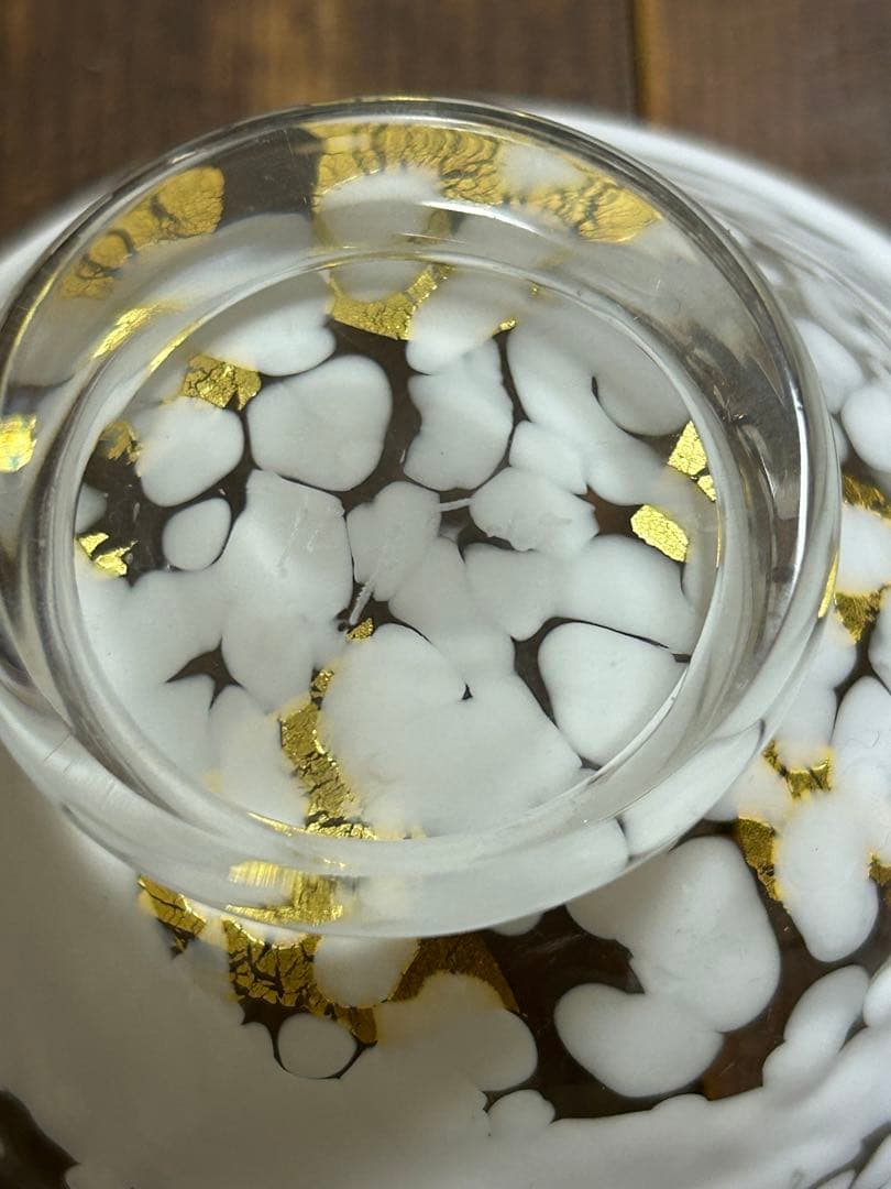 ガラス作家 石井康治 カップ＆ソーサー 金彩 工芸品 成川美術館展示品 手吹