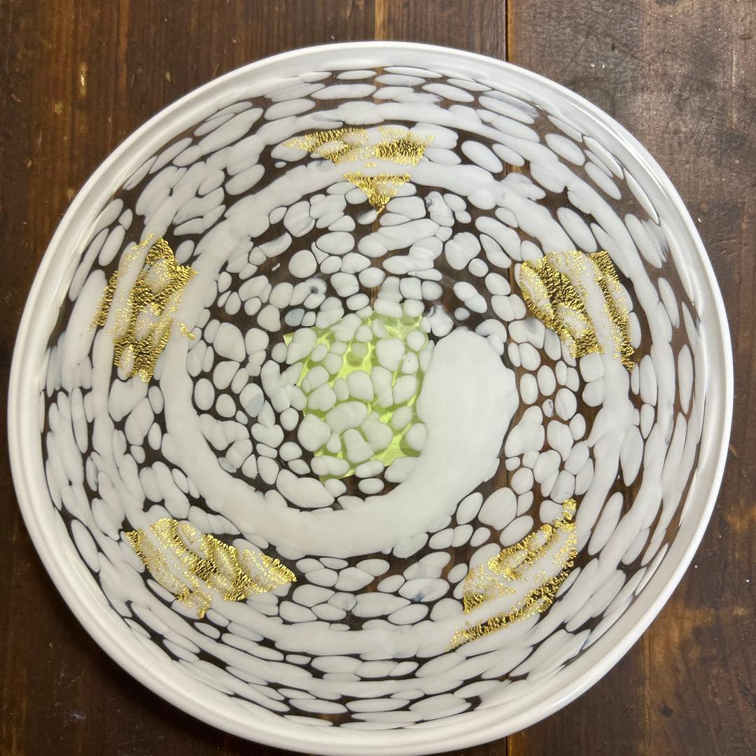 ガラス作家 石井康治 カップ＆ソーサー 金彩 工芸品 成川美術館展示品 手吹