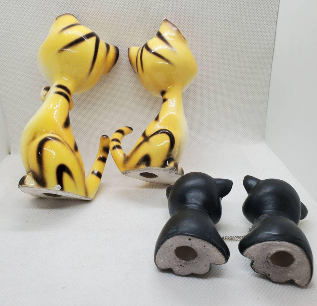 昭和レトロ 陶器 猫 うさぎ 置物 可愛いセット Retro Kawaii