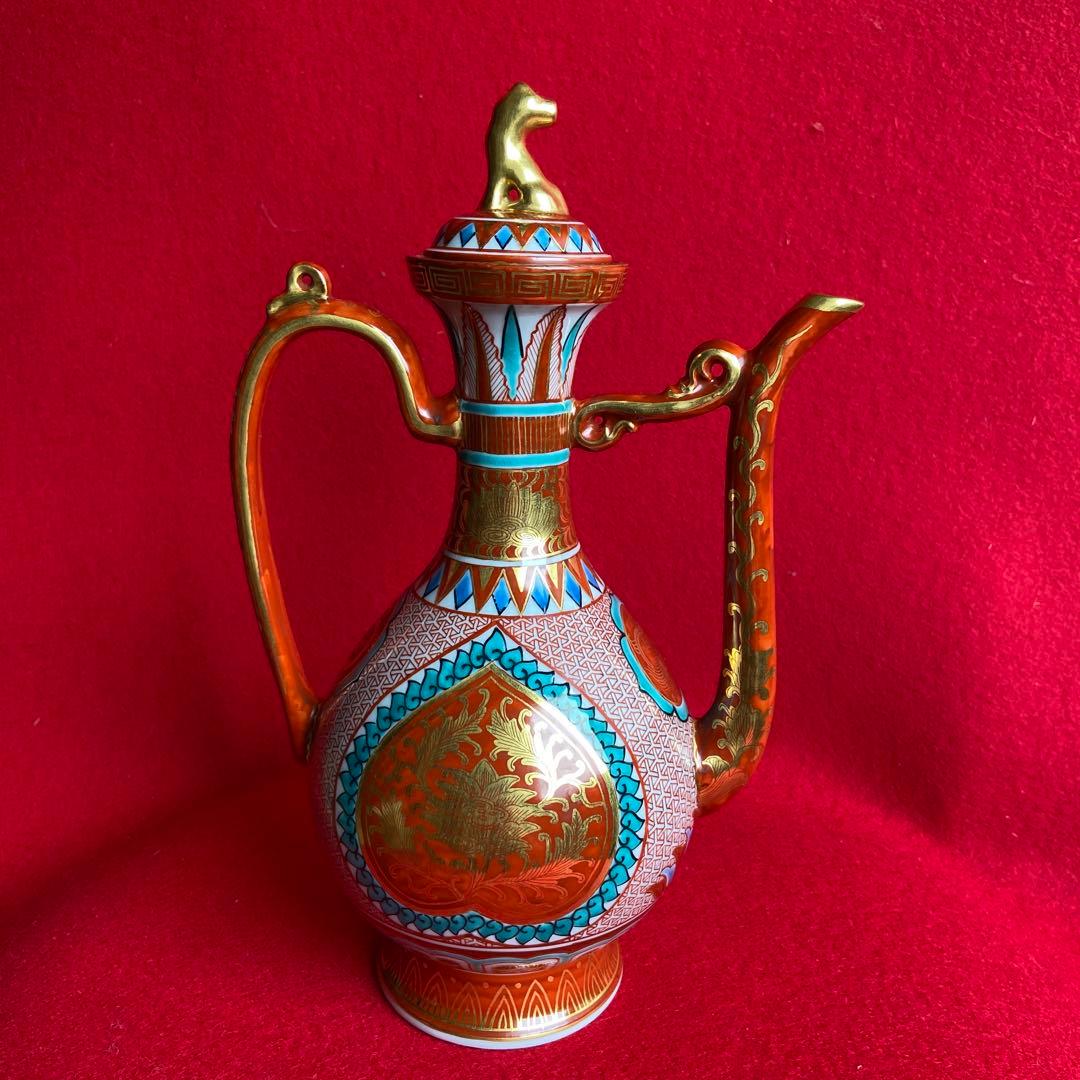 茶道具九谷焼盛蓋瓶