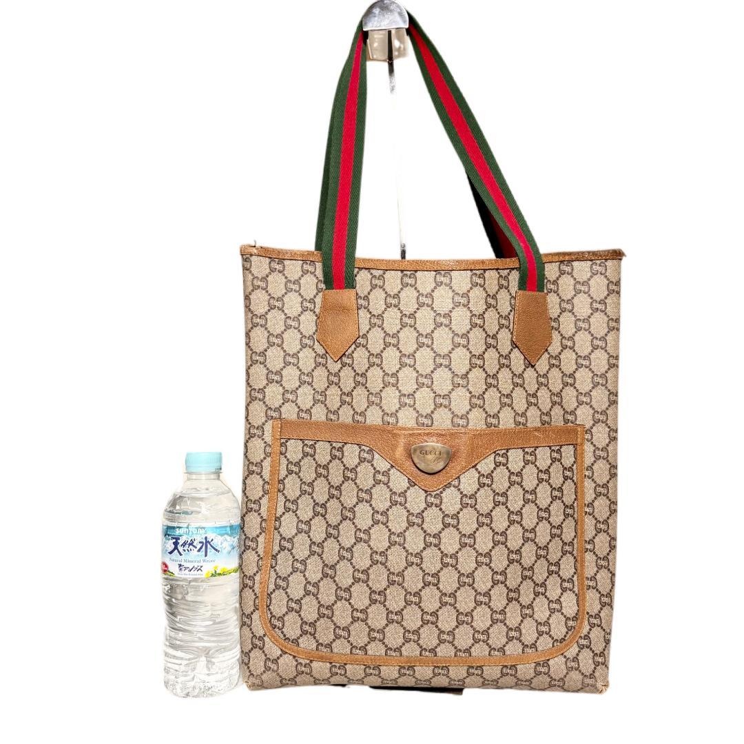 GUCCI グッチ オールドグッチ トートバッグ シェリーライン ブラウン
